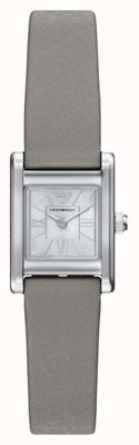 Emporio Armani Genni (26mm) White Mother-of-Pearl Dial / Grey Leather Strap AR11764