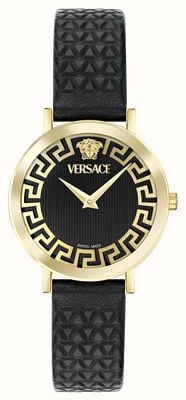 Versace Women's VERSACE Daedalus (35mm) Black Dial / Black Leather Strap VE9A00224