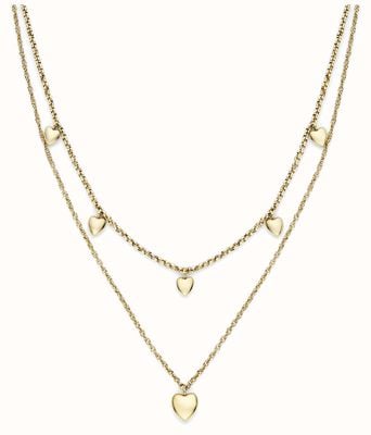 Olivia Burton Classic Mini Heart Gold Plated Double Chain Necklace 24100457
