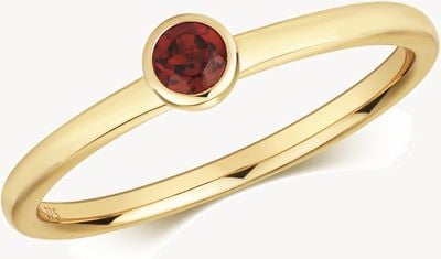 Treasure House 9ct Yellow Gold Garnet.14ct Ring Size M RD496G/M