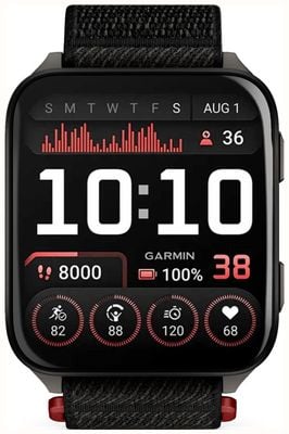 Garmin Venu X1 - Premium GPS Fitness Smartwatch (41mm) Black with Black ComfortFit Nylon Band 010-02980-02