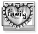 Nomination Classic Family Heart Sterling Silver & Steel Charm 330101/84
