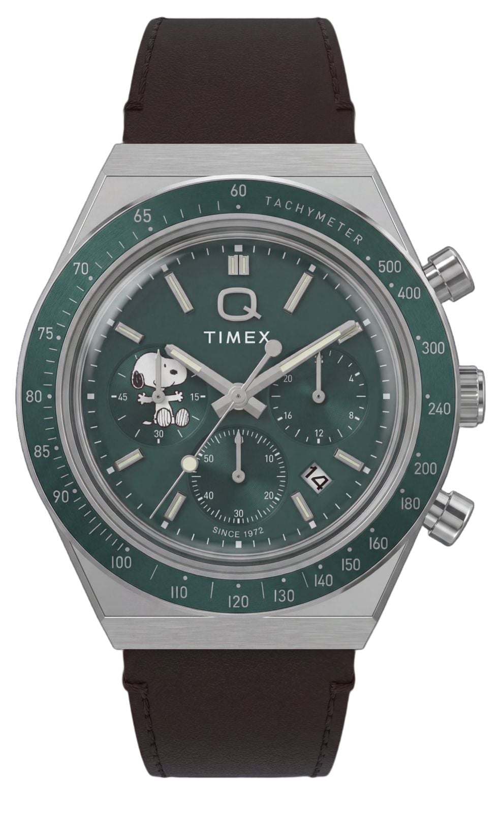 Timex TW6A04400 Peanuts x Q Times Chronograph 40mm Brown Watch