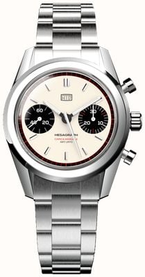 HTD Hesagraph Cannoli Bi-Compax Chronograph (39mm) Ivory Dial / Stainless Steel BH9 Bracelet H19F25C