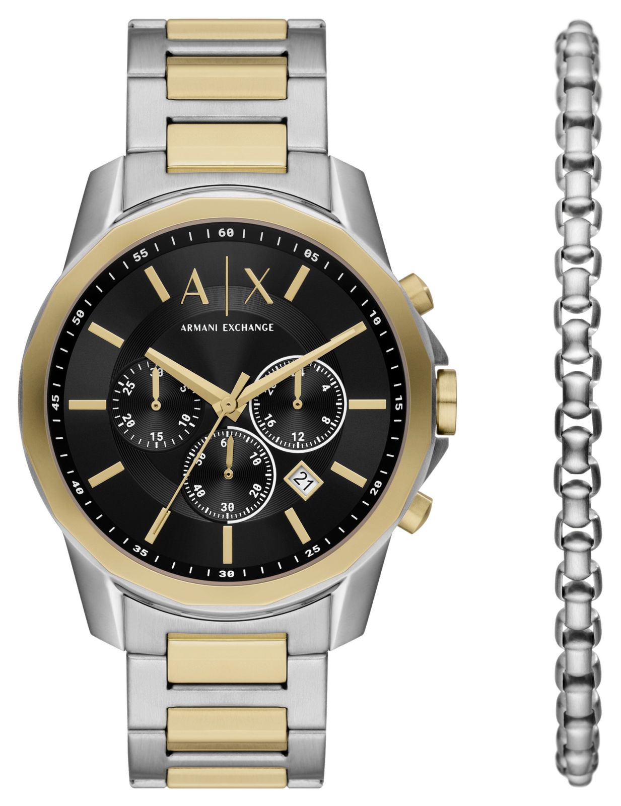 Armani Exchange AX7148SET Men's Gift Set (44mm) Black Dial Watch