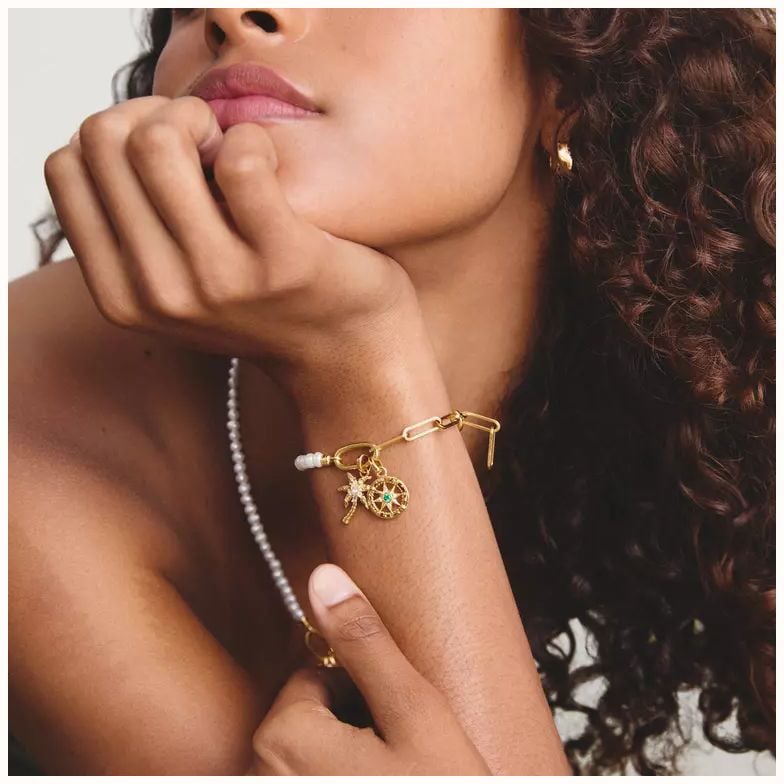Thomas Sabo THOMAS SABO Gold-Plated Palm Tree Connect Charm CC1354-M01-14 - alternate view 3