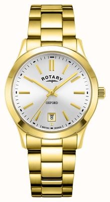 Rotary Women's Oxford (30mm) Silver Dial / Gold-Tone Stainless Steel Bracelet LB05523/06