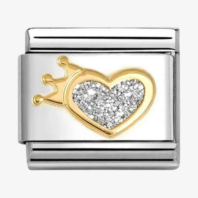 Nomination Classic Silver Glitter Heart Charm 030220/24