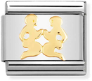 Nomination Classic Gemini ZODIAC Steel Charm With Yellow Gold 030104/03