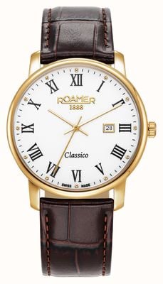 Roamer Classico Gents Quartz (40mm) White Dial / Brown Leather Strap 971856 48 25 05