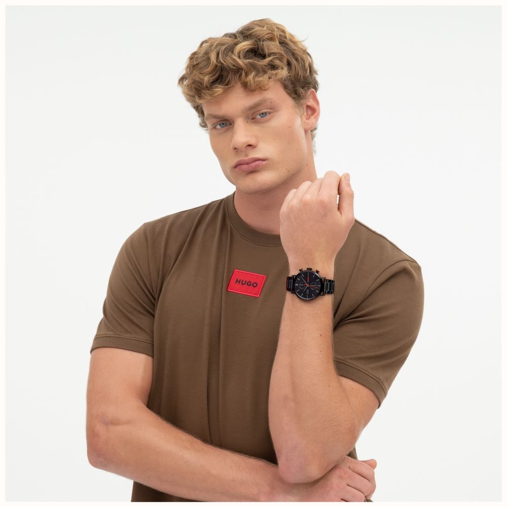HUGO TAKEOFF / 43mm / Black Dial / Black Stainless Steel Bracelet 1530468 - alternate view 4