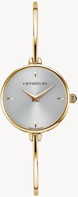 Herbelin Fil Women's Silver Dial Gold PVD Plated Bangle Watch 17206BP11