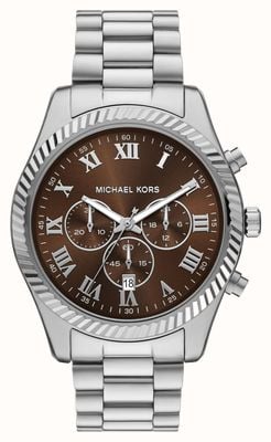 Michael Kors Oversized Lexington Quartz Chrono (45mm) Brown Sunray Dial / Stainless Steel Bracelet MK9278