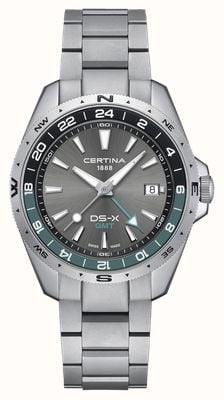 Certina DS-X Quartz GMT (41mm) Grey Dial / Stainless Steel Bracelet C0474521108100