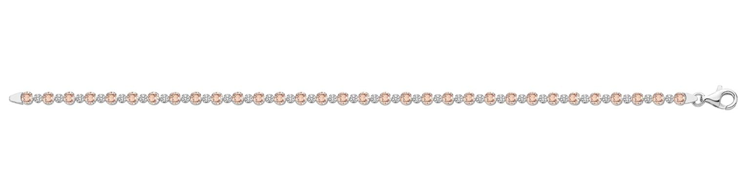 Treasure House G2689MZ Ladies Silver Pink CZ Bracelet Jewellery