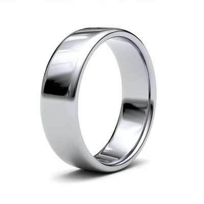 James Moore Wedding Ring  | 18ct White Gold | 6mm | Light | Size Soft Court | AG_6GLS-18W AG_6GLS-18W