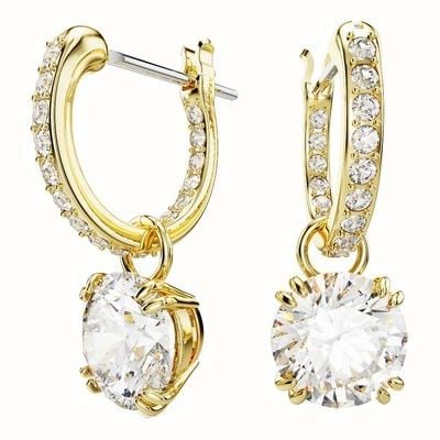 Swarovski Costella Drop Earrings, White, Gold Plated 5689686