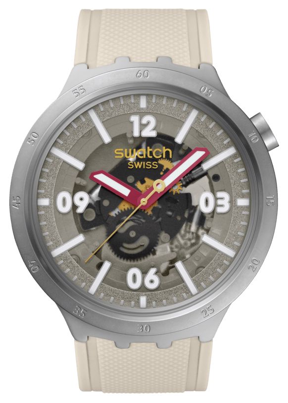Swatch SB07S125 CONFIDENT MOMENT (47mm) Beige Skeleton Dial Watch