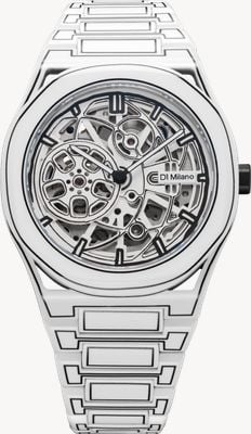 D1 Milano Skeleton White Sketch (40.5mm) White Skeleton Dial / White Cerakote Coated Stainless Steel Bracelet SKBJ20