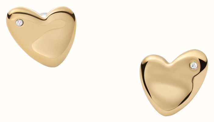 Skagen Women's Gold-Tone Stainless Steel Crystal Set Heart-Shaped Stud Earrings SKJ1568710