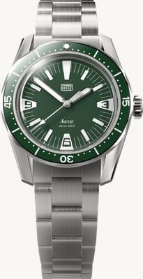 HTD Aquatìc SpaceBoy Automatic Skindiver (39mm) Bottle Green Dial / 323 Stainless Steel Bracelet Watch AQUATIC-SPACEBOY-GREEN