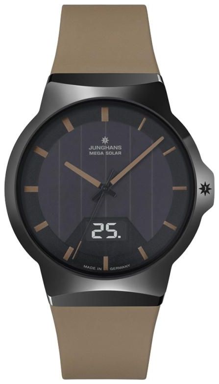 Junghans 18/1001.00 Force Mega Solar Date Window Rubber Watch