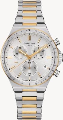 Certina DS-7 Chronograph (41mm) Silver Dial / Two-Tone Stainless Steel Bracelet C0434172203100