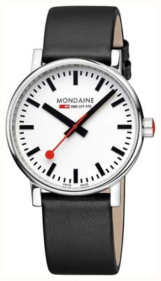 Mondaine Official Swiss Railways Evo2 (40mm) White Dial / Black Vegan Grape Leather Strap MSE.40110.LBV