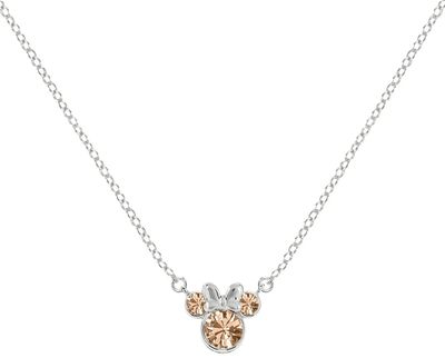 Disney Mickey & Minnie Sterling Silver 16" Mouse June Pink Zirconia Necklace N905424SJUNL-16.PH