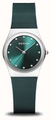Bering Classic | Green Dial | Green PVD Steel Mesh Bracelet 12927-808