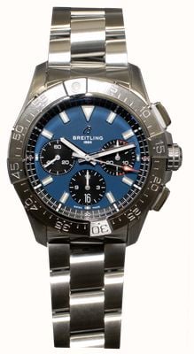 Pre-owned Breitling Avenger Automatic Chronograph (42mm) Blue Dial / Stainless Steel Bracelet J54375