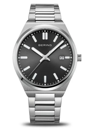 Bering 17639-702 Men's Classic (39mm) Black Sunray Dial / Watch