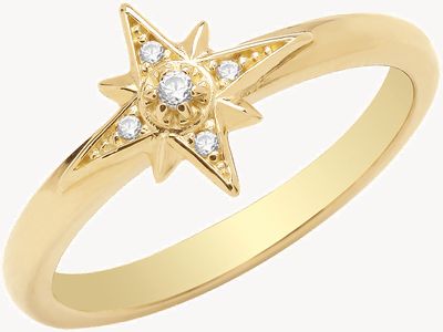 Treasure House 9ct Yellow Gold Cubic Zirconia Star Ring Size M RN1669/M