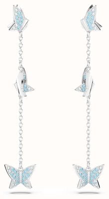 Swarovski Lilia Butterfly Drop Earrings | Rhodium Plated | Blue Crystals 5662182