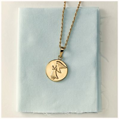 D.LOUISE Gold Tone Guardian Angel Pendant CH01
