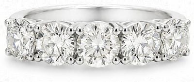 Platinum 5 stone brilliant cut diamond ring 2.00cts RWP4415