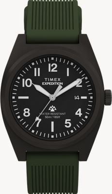 Timex Expedition Capstone (39mm) Black Dial / Green Silicone Strap TW2Y18000