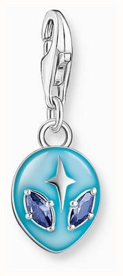 Thomas Sabo Alien Charm Pendant Blue Cold Enamel and Blue Crystals Sterling Silver 2051-496-1