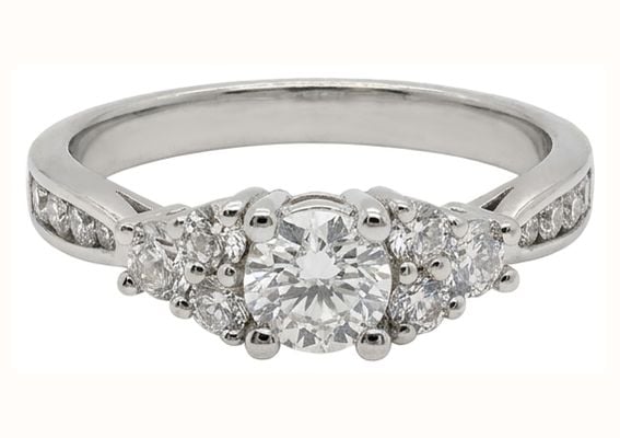 18ct White Gold 3 Stone Diamond Cluster Ring JM7649
