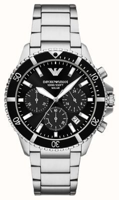 Emporio Armani World Explorer Chronograph (43mm) Black Dial / Stainless Steel Bracelet AR11739