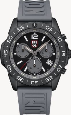 Luminox Pacific Diver Chronograph 3140 Series - Graphite Grey (44mm) Black Dial / Grey EPDM Cut-to-fit Strap XS.3148