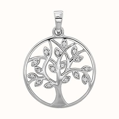 James Moore TH Smallest Silver Cz Set Tree Of Life Pendant G61015