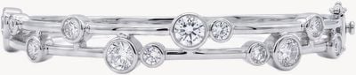 Solid Silver Boodle Style CZ bangle J14849
