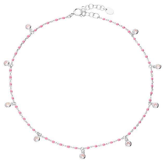 James Moore CME H3600/P Sterling Silver Pink Enamel Beaded Jewellery