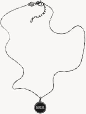 Diesel FONT SINGLE PENDANT Black-Plated Necklace DX1362060