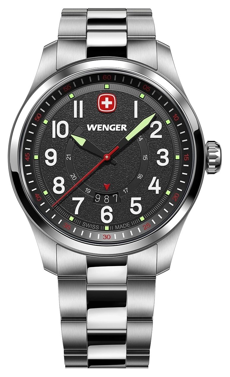 Wenger 01.0541.122 Terragraph Quartz (43mm) Textured Black Watch