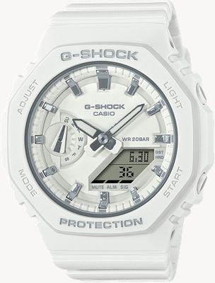 Casio Mid Sized G-Shock | White Resin Strap | White Dial GMA-S2100-7AER