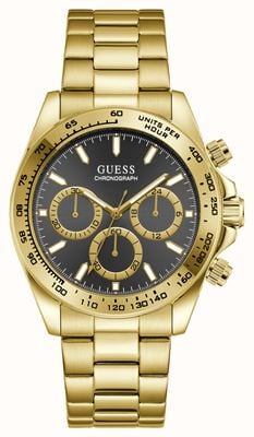 Guess ARTHUR Chronograph (42mm) Black Sunray Dial / Gold PVD Stainless Steel Bracelet GW1058G2