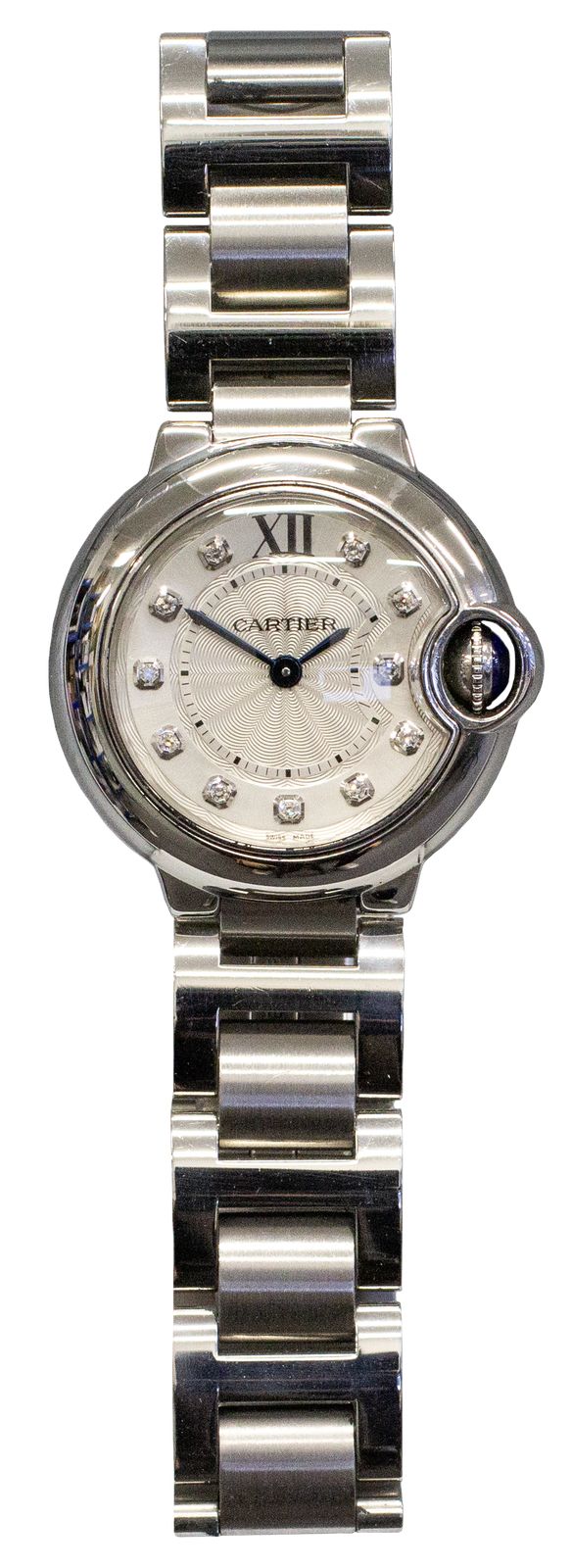 Pre-owned J75767 Cartier Ballon Bleu De Cartier 28mm Diamond Watch