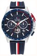 Tommy Hilfiger Mens Blue Silicone Strap Blue Dial Watch 1792292